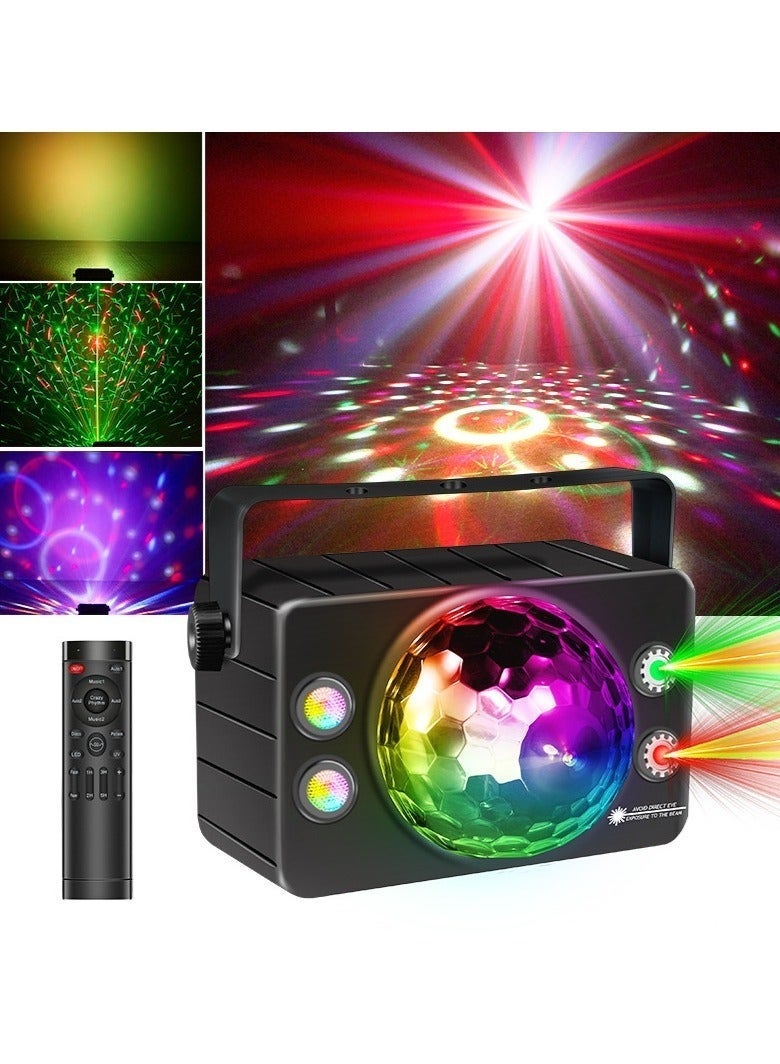 WALALLA Disco Ball Light Party Lights Sound Activated with Remote Control with Auto-Rotate & Strobe Effects for Parties Strobe Stage Lighting for Home Dance Karaoke Club Birthday Wedding Atmosphere Decor - Image 1